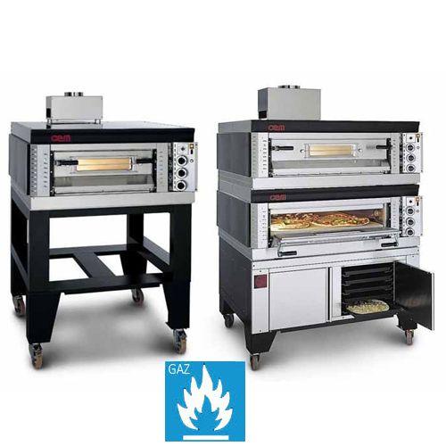 Four à pizza compact gaz SG modulaire OEM - sans support (pieds) - avec roues inox - capacité 6 pizzas - 2 chambres_0