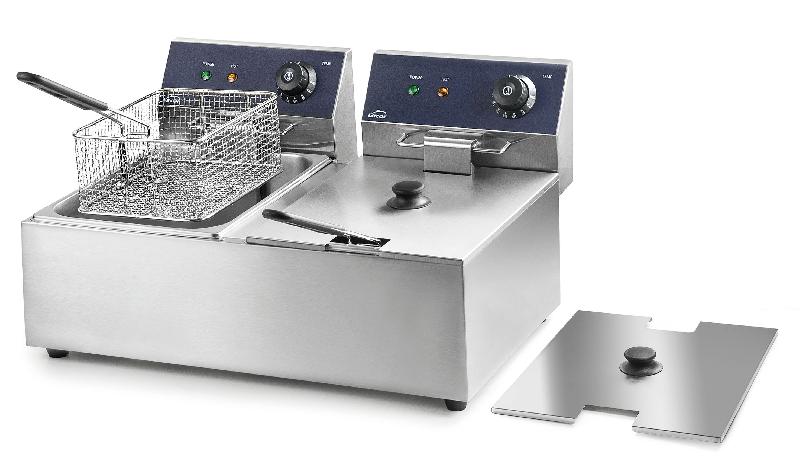 Friteuse électrique inox professionnelle - 2 x 6L - 5000W - Lacor_0