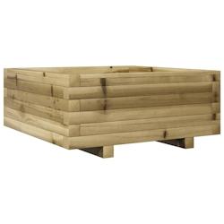 Helloshop26 - Jardinière bac lit surélevé plantes fleurs terrasse jardin 60 x 60 x 26,5 cm bois de pin imprégné marron 02_0037703 - 3000213935592_0