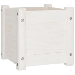 Helloshop26 - Jardinière bac lit surélevé plantes fleurs terrasse jardin d'extérieur 31 x 31 x 31 cm bois de pin massif blanc 02_0038539 - 3000217_0