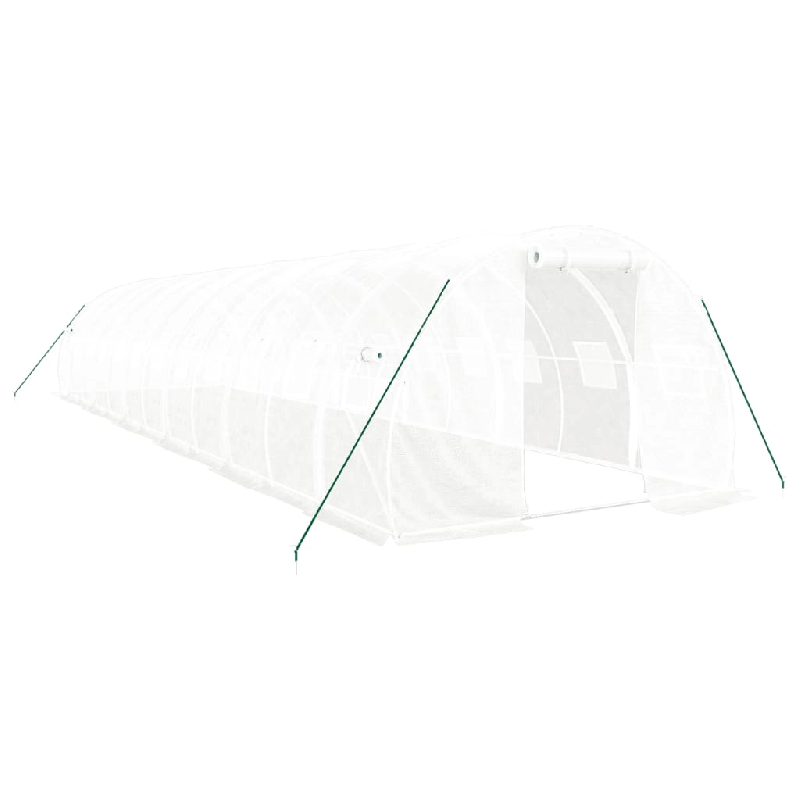 Helloshop26 - Serre tente abri plante fleur légumes avec cadre en acier 36 m² 12 x 3 x 2 m blanc 02_0044577 - 3000220221992_0