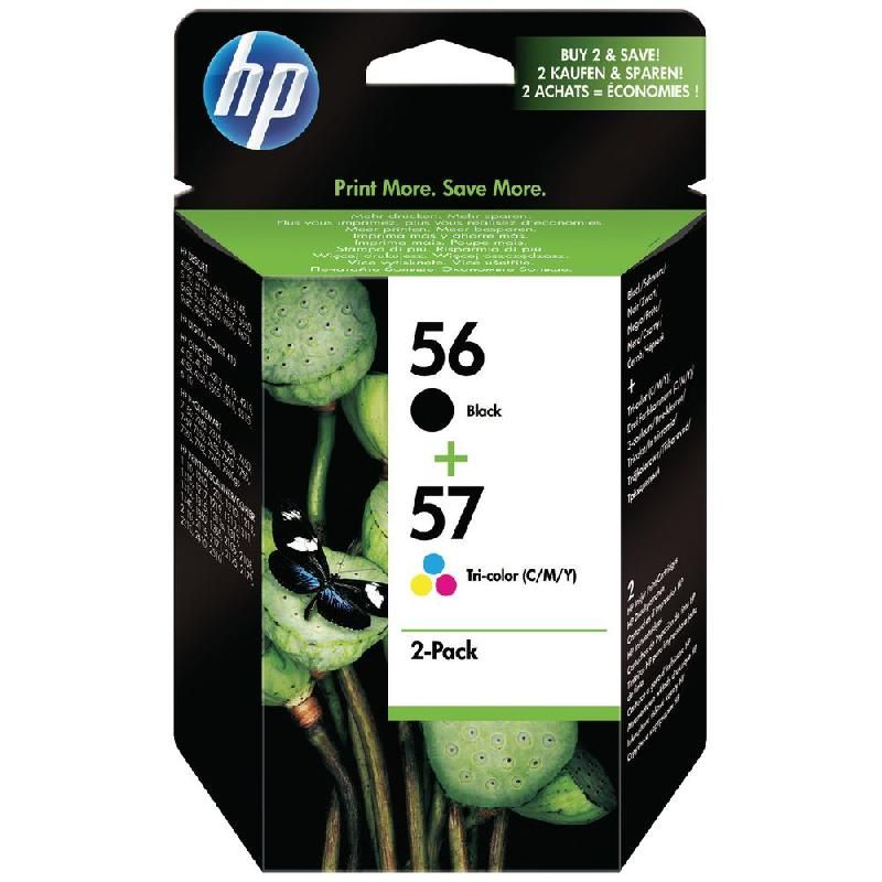 HEWLETT PACKARD CARTOUCHE D'ENCRE 56 / 57 (SA342AE) - PACK DE 2 - COULEUR: NOIR, CYAN, JAUNE, MAGENTA