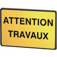 Panneau de chantier KC1 22P - Attention travaux - 800 x 600 mm - Direct Signalétique_0