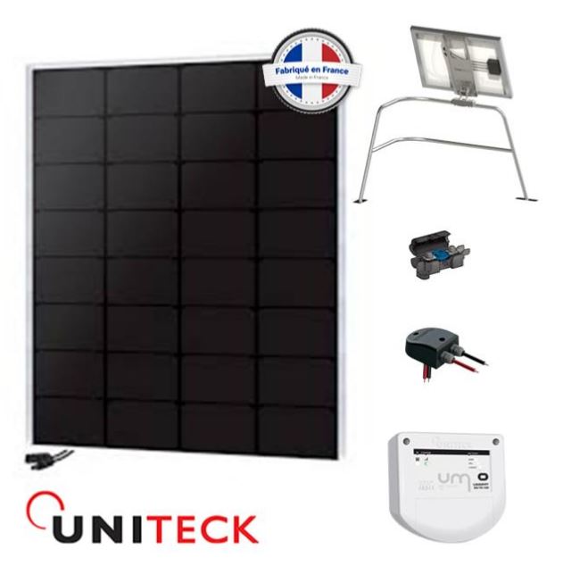 Kit solaire 55w 12v nautisme mppt back contact uniteck_0