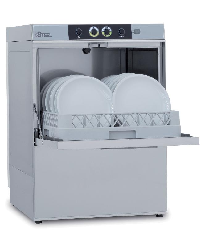 Lave-vaisselle professionnel - 20 litres panier 500 x 500 mm avec adoucisseur - STEEL361DGA_0