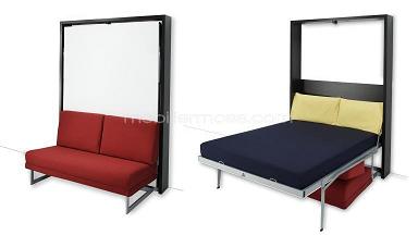 Lit escamotable - Verbed Sofa - Armoire moderne double rabattable avec canapé et matelas inclus_0
