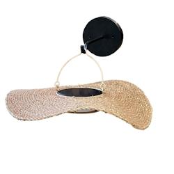 Lumisky Applique murale sans fil solaire LED SUNNY SMALL ROUND en herbe marine style bohème CORALIA H15cm - beige 3666162008833_0