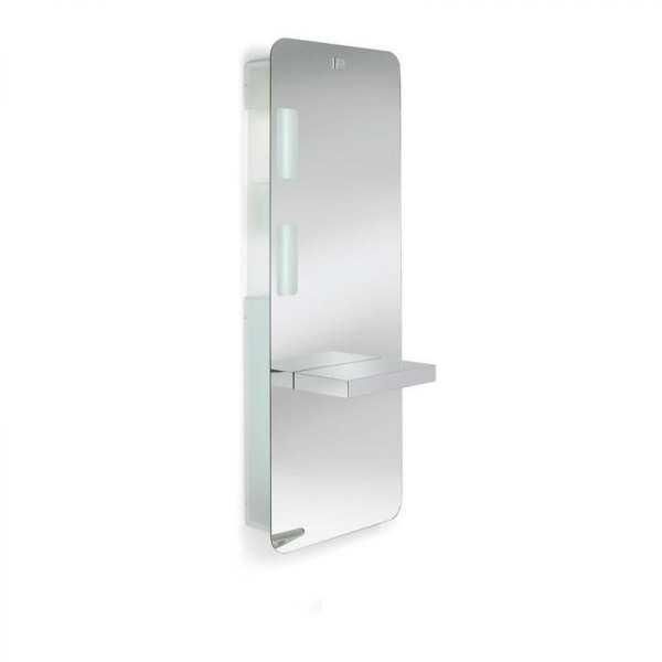 Coiffeuse Allusion FF 5100 - miroir rétro-éclairé, étagères et tablette inox_0