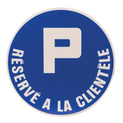 Panneau parking réservé à la clientèle diamètre 30 cm polystyrène antichoc_0