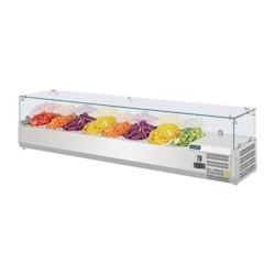 Polar Vitrine inox réfrigérée à ingrédients 8 x GN 1/4 (P)100 mm, 150 W, 220 V - MONO - 5050984131967_0