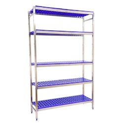 SimonRack Étagère en acier inoxyable initiel SIMONINOX 5 plateaux en polypropylène 2000x1260x500 mm (haut x largeur x profondeur) - 8425437074943_0