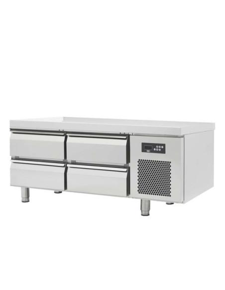 Soubassement réfrigéré positif 4 tiroirs - Référence : SBRP4T-1700 - inox AISI304, volume 170 litres_0