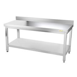 Table de travail en inox soubassement 1600 x 600 mm adossée PREMIUM / GOLDINOX - inox 3701770805068_0