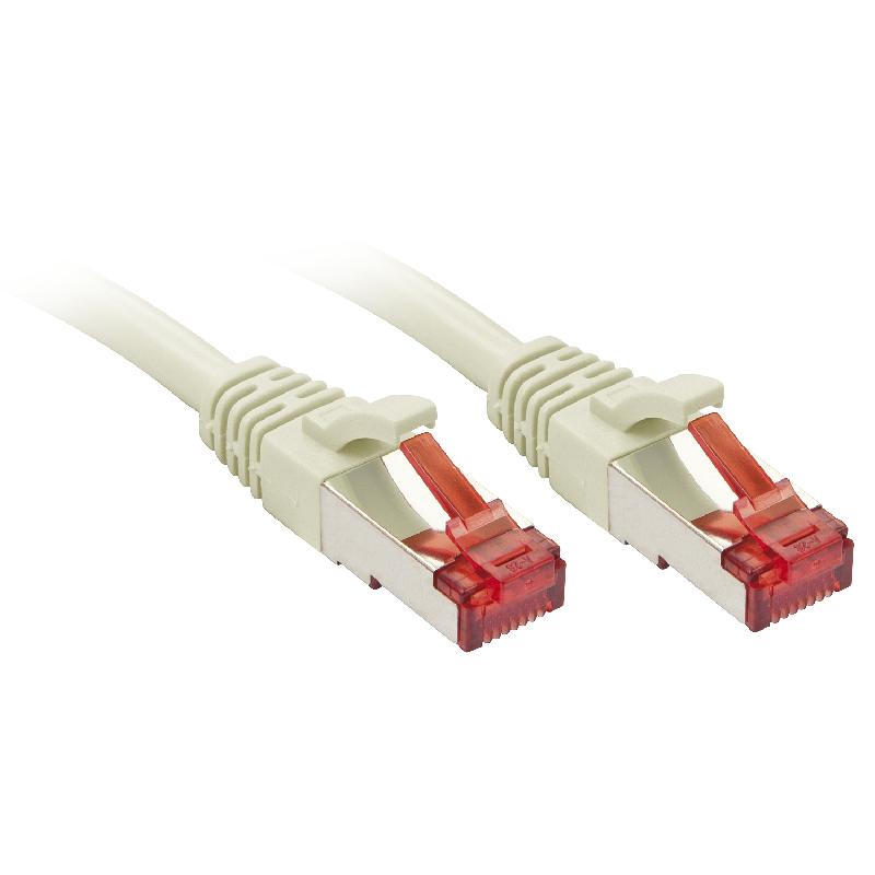 LINDY 47850 - Câble réseau patch Cat.6 S/FTP en cuivre 250 MHz, 0,5 m, RJ45 mâle/mâle, blindé, gris_0