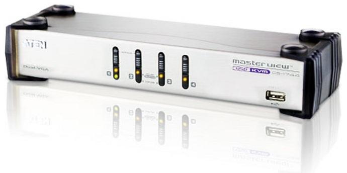 ATEN CS1744 - Commutateur KVM USB Dual Screen avec double sortie vidéo et support 4 ordinateurs_0