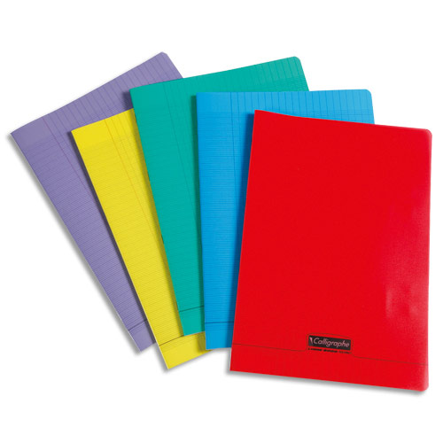 CAHIER PIQÛRE CALLIGRAPHE - 21 X 29,7 CM - 48 PAGES SEYES - LIGNE 8000 - POLYPROPYLENE - COLORIS ASSORTIS - LOT DE 10