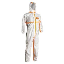 Coverguard - Combinaisons jetables à base de films microporeux 65g/2 type 4-5-6 blanc 4M40 COVERALL (Pack de 25) Blanc Taille L - Taille unique blanc_0