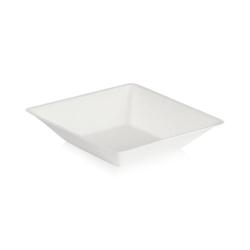 ECOLOMIQUE - 100 Pcs - Assiette carrée blanche en pulpe 