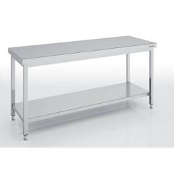 ERATOS Table Centrale Profondeur 600 - Avec Etagere - 1400X600X850 - Livree Demontee MCD60-140 - Acier inoxydable 18/10 MCD60-140_0