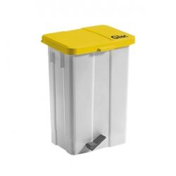 GILAC Poubelle compacte à pédale + couvercle - 50 L - Jaune G614325 - jaune 3573670002577_0