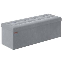 Helloshop26 - Banc de rangement pouf en velours avec couvercle avec 2 boîtes séparateur amovible capacité de charge 300 kg pour 12_0004161 - 300022_0