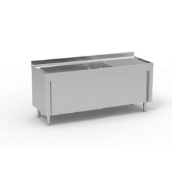 ITALCONCEPT Meuble plonge S700 inox AISI 304 18/10 satiné - 1 bac + égouttoir gauche - L2000xP700mm - inox 8435502556137_0