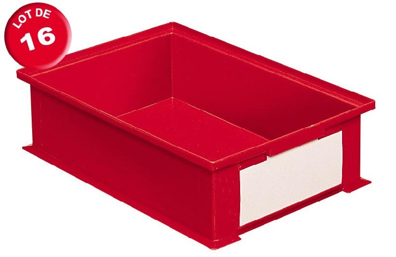 Lot de 16 caisses plastiques cp 16.2 litres rouges_0