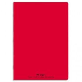 NEUTRE CAHIER PIQÛRE 96 PAGES SEYÈS 17X22 COUVERTURE POLYPRO ROUGE