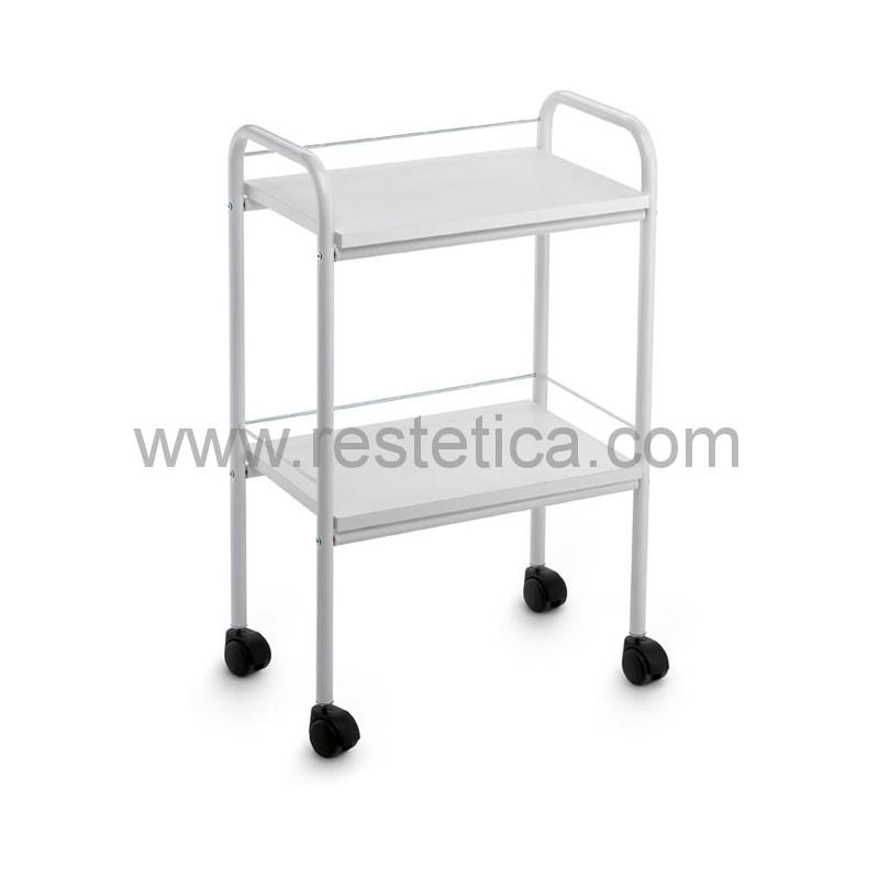 Re18a420 panier - chariot de salon avec 2 espaces qui se chevauchent et roues doubles - ABS imprimé - 2 tiroirs - design italien_0