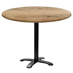 Restootab - Table ronde Ø110cm - modèle Bazila chêne slovène - marron fonte 3760371512331_0