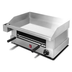 Romux® Plancha Électrique avec Toasteur Intégré - Plaque Lisse 50 cm en Acier Inoxydable - Grille-Pain Professionnel 2400 W_0