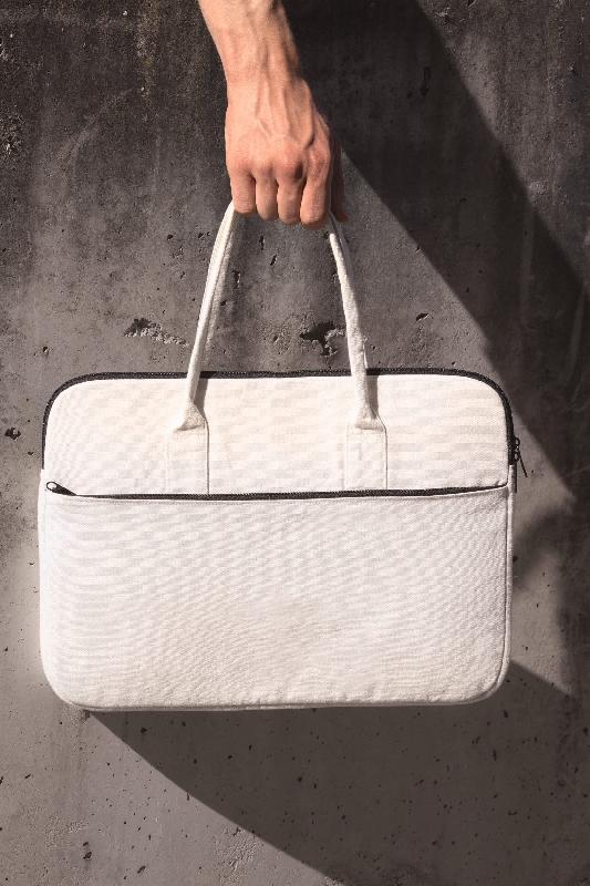 Sac de travail en coton porte-tablette et ordinateur jusqu'à 15 pouces - Kimood - Réf: KI0434_0
