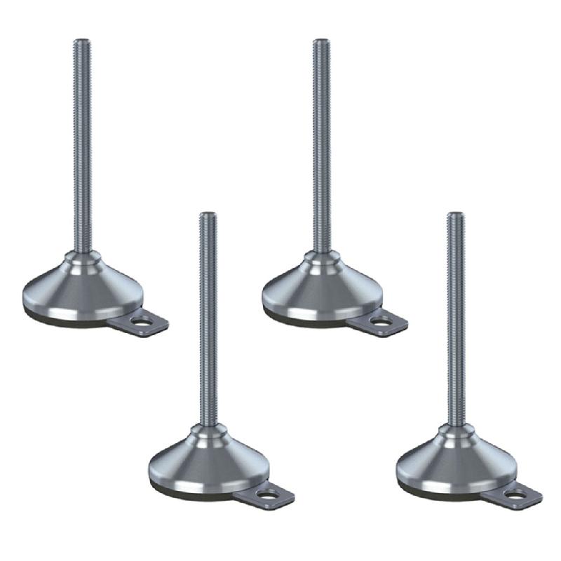 Pied de nivellement en acier inoxydable 16x150x80mm base et patin anti-vibration 2200kg-Set of_0