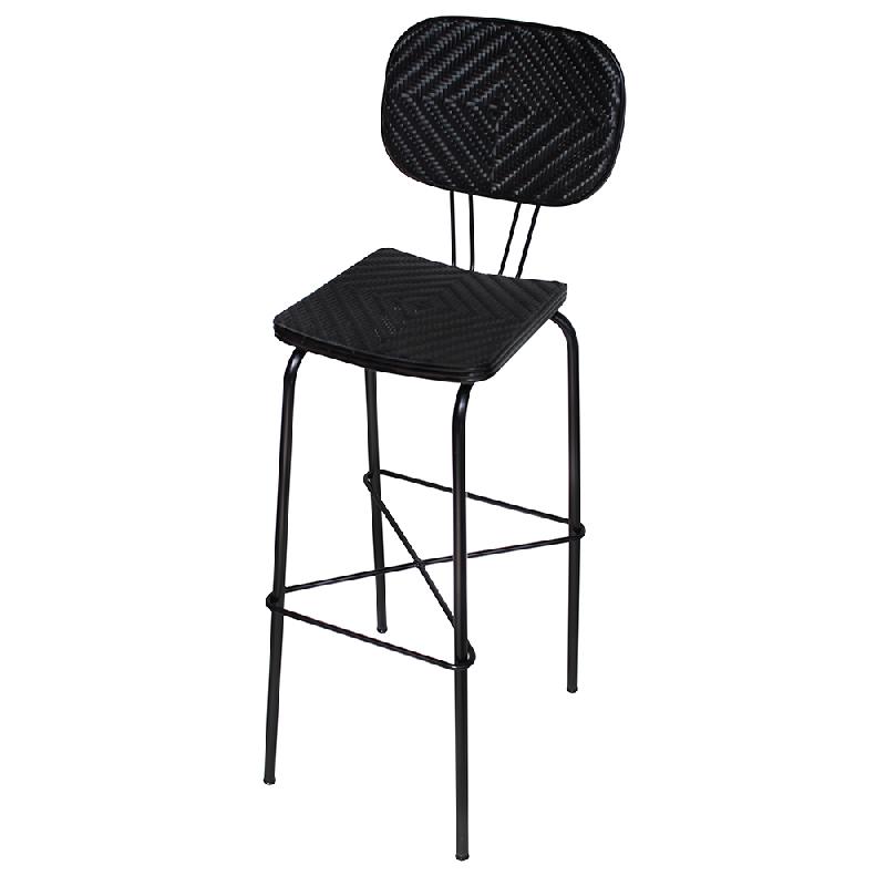 Tabouret de bar haut à dossier - Gamme Lutetia - Dimensions 105x41x45 cm - Hauteur d'assise 80 cm_0