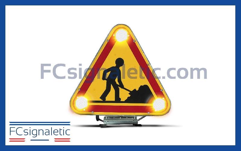 Triangle Triflash AK5 500 mm sans kit rabattable 2 faces classe 2 LEDWORK LWK0181S_0