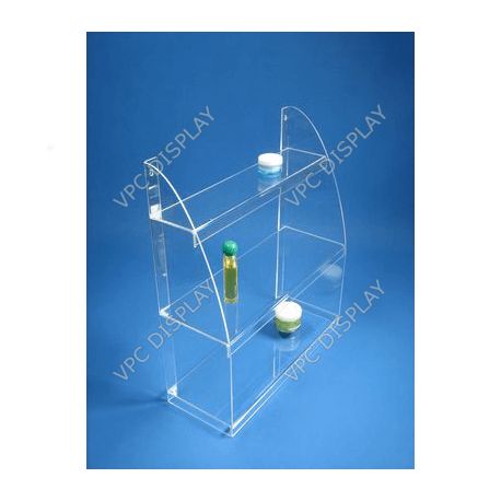 VMB8121 - Étagère plexiglas 1/4 lune - meuble présentoir mural - 470mm ht x 400mm lg x 150mm prof_0