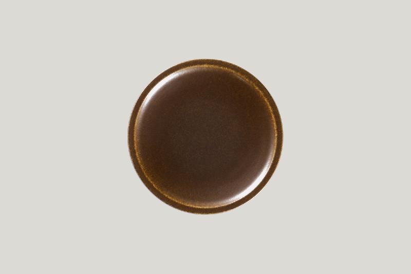 ASSIETTE COUPE PLATE ROND BRONZE PORCELAINE Ø 21 CM RAKSTONE EASE