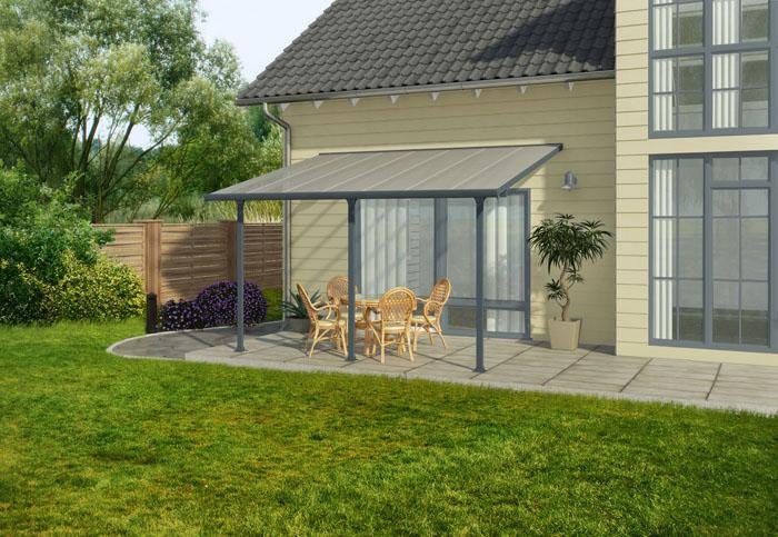 TOIT DE TERRASSE 3X5M GRIS - COUV'TERRASSE