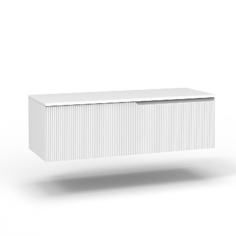 AQA Design Base avec top 1 tiroir en MDF mat VENERE L.120 P.45 H.37 MPVE121HTOP-O1 - blanc Bois manufacturé MPVE121HTOP-O1_0