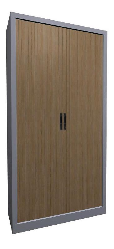 ARMOIRE MÉTAL À RIDEAUX PVC LAME RECOUVERTE 100 X 198 CM COLORIS CHÊNE CLAIR/ALU - MANUTAN COLLECTIVITÉS