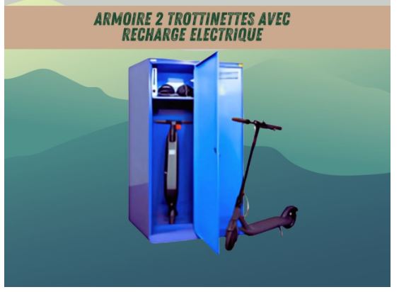 Armoire pour trottinettes avec recharge électrique_0