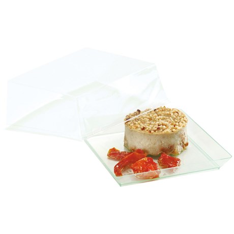 ASSIETTE JETABLE PLASTIQUE QUARTZ TRANSPARENT 16 X 16 CM (VENDU PAR 200)