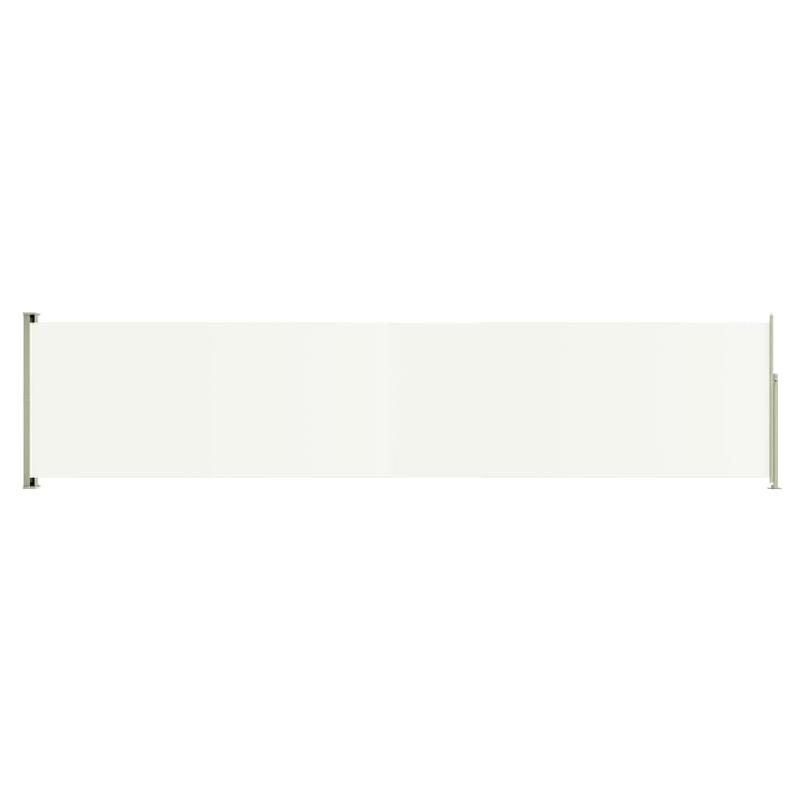 Auvent latéral rétractable de patio - 140 x 600 cm - Crème - Polyester résistant UV et déchirures_0