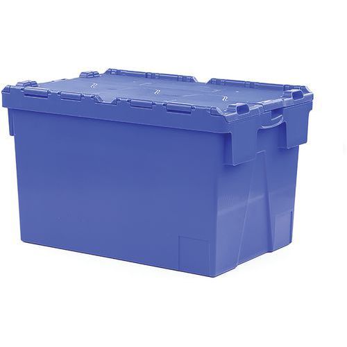 BAC 600 X 400 X 365 MM 65L COUVERCLE INTÉGRÉ BLEU - GILAC