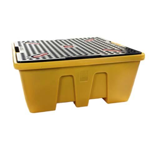 Bac de rétention IBC en plastique simple jaune - 1180L - Compatibles produits chimiques_0
