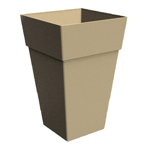 Bacs à fleurs carrés - Colonne Carrée Jaime - Taupe - 40x40x63 cm - 64L - Réf : IQFALM40C78_0