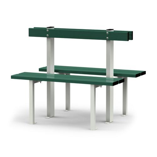 BANC VESTIAIRE DOUBLE SUR PIEDS LONGUEUR GES ASSISE EN ALU