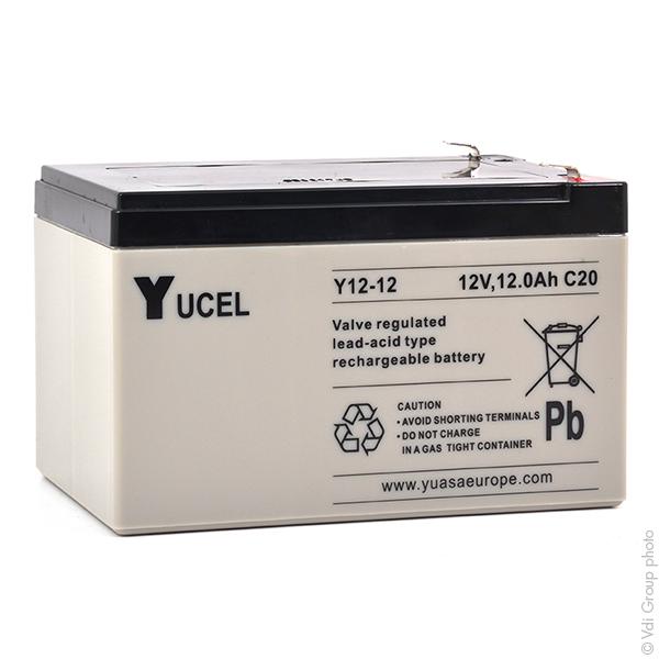 Batterie de démarrage plomb AGM Yucel Y12-12 - 12V 12Ah - Bornes Faston 6.35_0