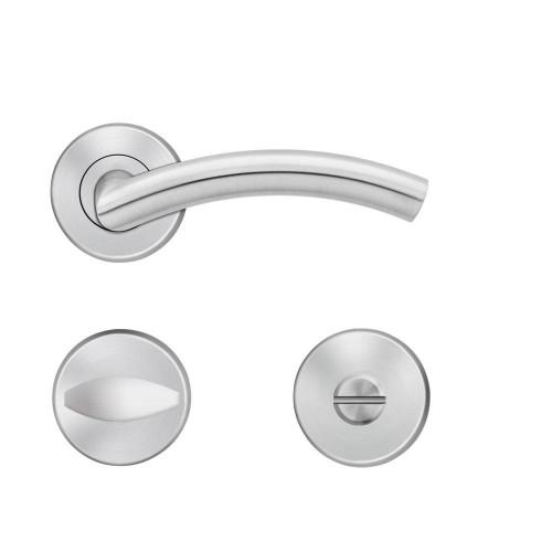 BÉQUILLE DOUBLE SUR ROSACE SLIM STYLE BE400B À CLIPSER EN INOX SATINÉ - CONDAMNATION SANS VOYANT KARCHER DESIGN