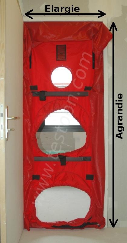 TOILE NYLON 2 TROUS AGRANDIE POUR CADRE OVERSIZED PORTE BLOWERDOOR MINNEAPOLIS - BLDPANELOVER2